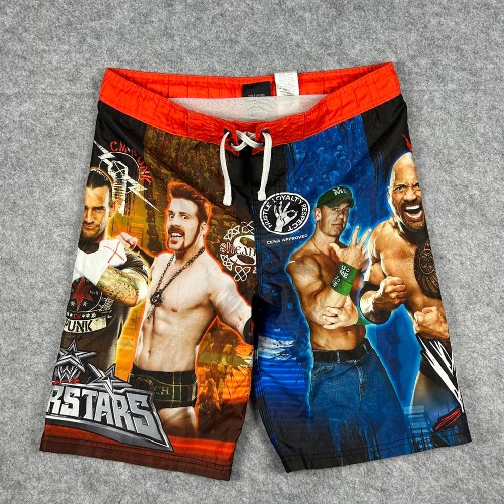 Vintage WWE Wrestling AOP Board Shorts Swim Surf Size Medium